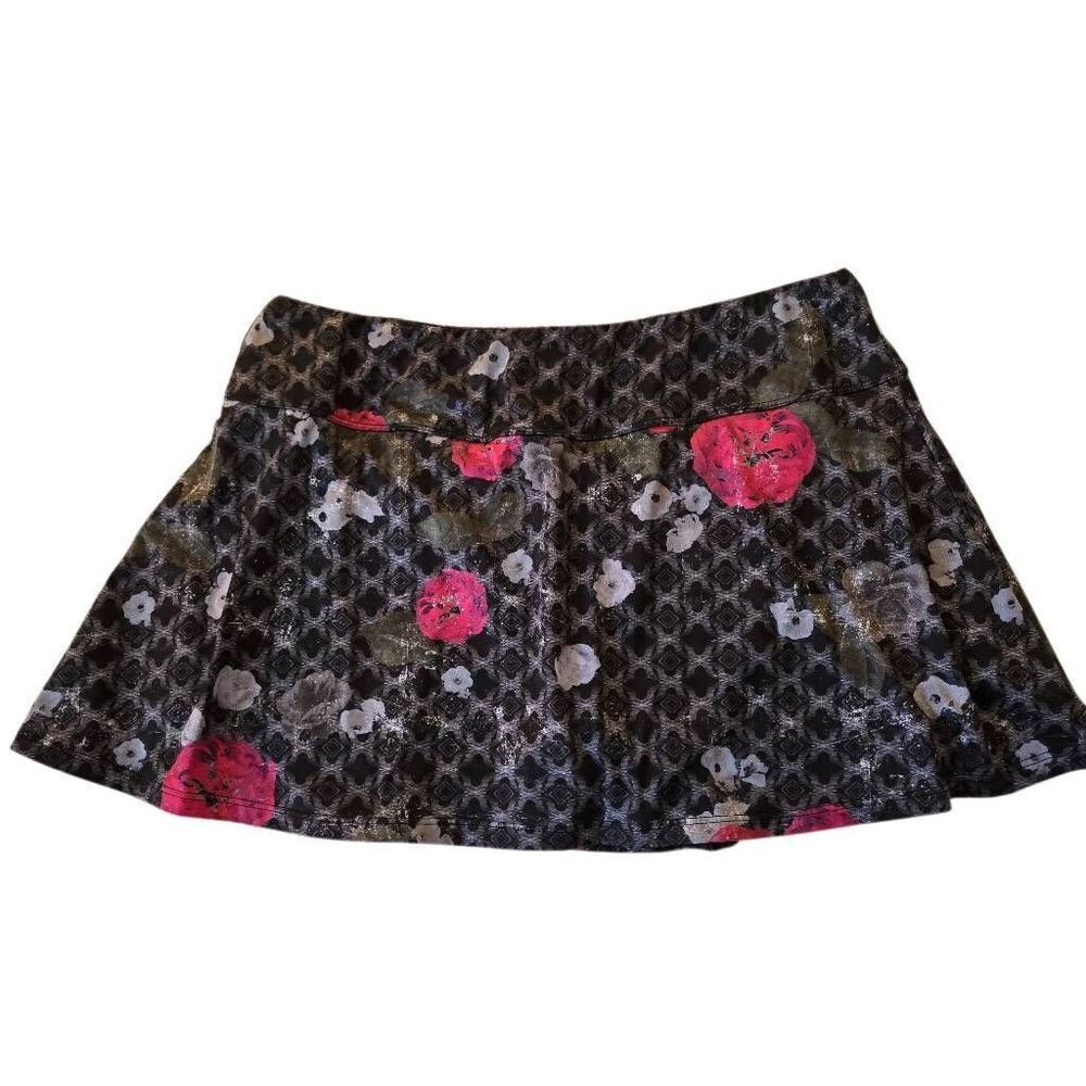 EleVen by Venus Williams Womens Tennis Gray Pink Floral Athletic Skort XL